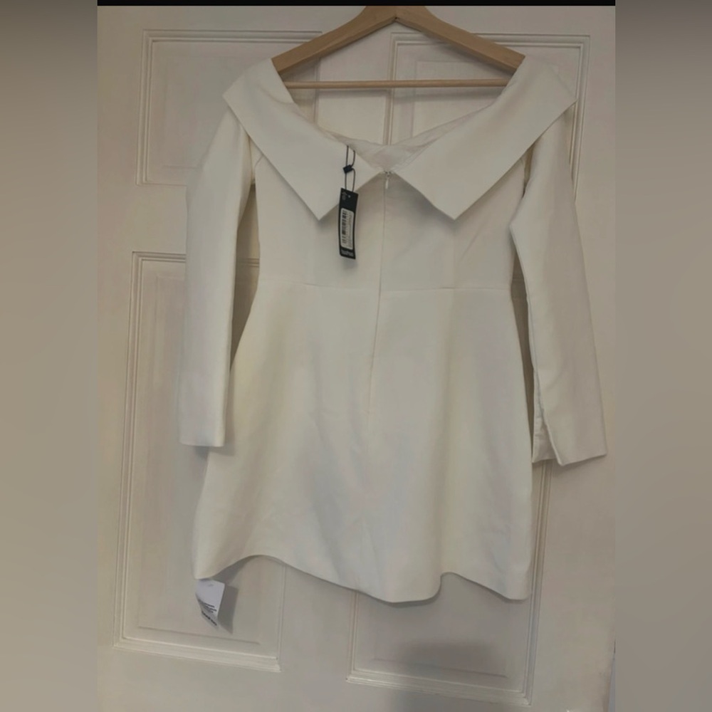 BNWT White bardot dress Boohoo Cream Off-Shoulder
